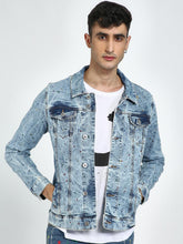 Load image into Gallery viewer, Acid Wash Paint Splatter Denim Jacket