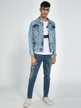 Load image into Gallery viewer, Acid Wash Paint Splatter Denim Jacket
