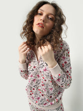 Load image into Gallery viewer, ONE/ZERO BY KOOVS Athleisure Multi Floral Print Hoodie