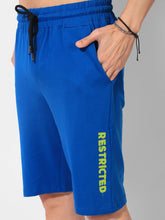 Cargar imagen en el visor de la galería, 123RESTRICTED&quot; solid print persian blue basic shorts